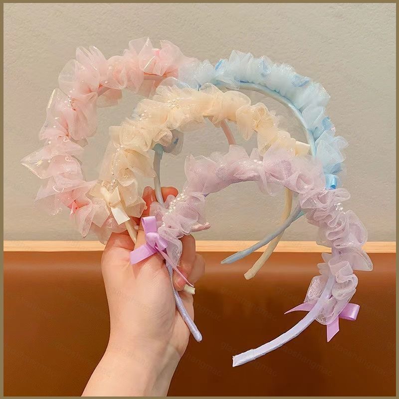 ที่คาดผมผ้าทูลแต่งระบายสีพาสเทลหรูหรา ‌มีให้เลือกหลายสี มีชีวิตชีวา‌ เครื่องประดับแฟชั่น