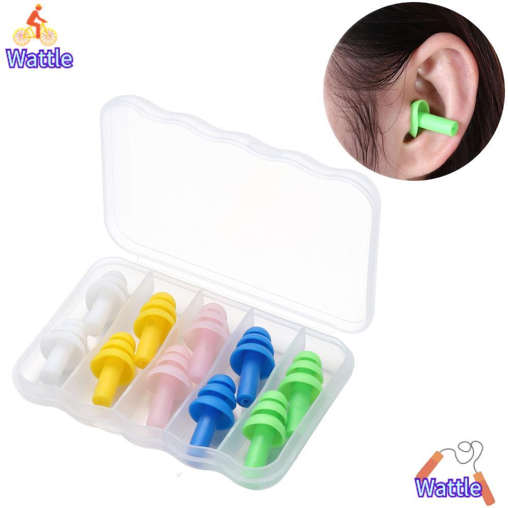 WATTLE ปลั๊กหู 5 คู่ล้างทําความสะอาดได้ Comfort Sleeping Sleep Ear Plugs
