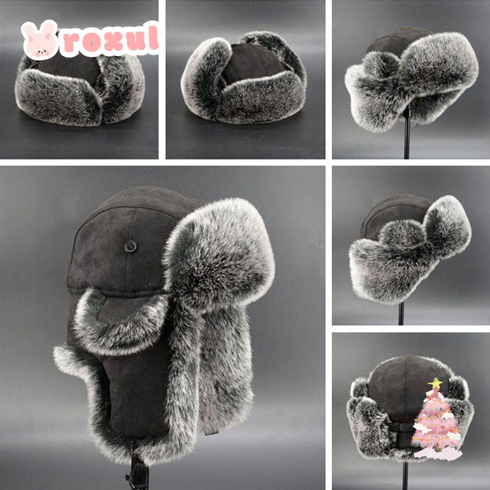 ROXUL Faux Fur Earflap Warm Winter Russian Cossack Ushanka Bomber Hats