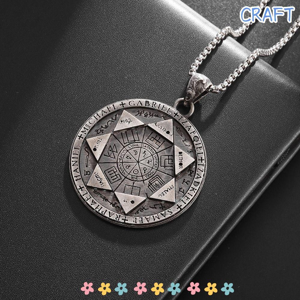 ICRAFT 7 Archangels จี้ซีล, Amulet ขัด Solomon Amulet สร้อยคอ,ทางเลือกแฟชั่นเครื่องประดับ Hip Hop สแ