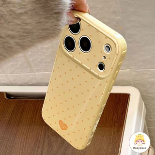 เคสไอโฟน17 สำหรับ IPhone 15 12 16 13 11 14 17 Pro Max 16 7 15 8 14 Plus XR XS X Max AIR SE เคสโทรศัพท์ลายจุดและหัวใจสี่