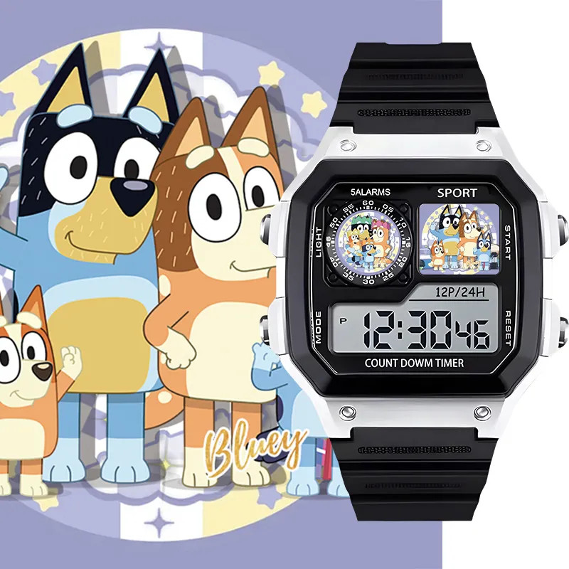 BLUEY BLUEY สินค้านาฬิกาที่กําหนดเองนาฬิกาสองมิติเด็กนักเรียนมัธยมต้นนักเรียนนาฬิกาอิเล็กทรอนิกส์