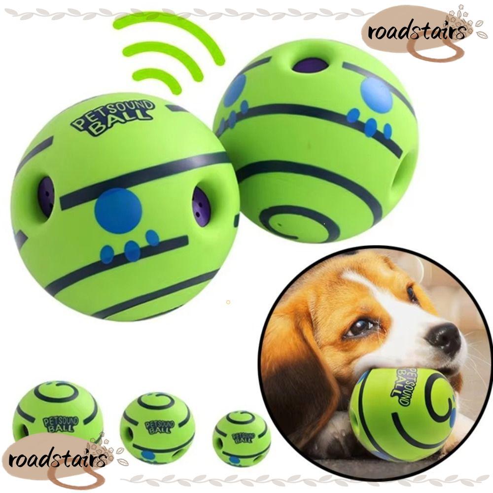 ROADSTAIRS ของเล่นสุนัข,สัตว์เลี้ยงปลอดสารพิษ Squeakers Wobble Wag Giggle Ball, 2024 ม้วนตลกไม่จําเป
