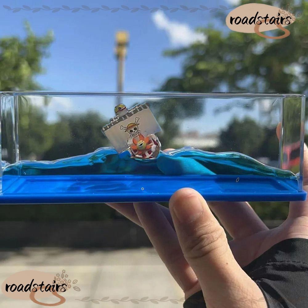 ROADSTAIRS Pirate Ship Fluid Drift Bottle, Liquid One Piece Floating Boat Unsinkable Ship Toy, Creat