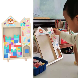 BABY ของเล่นตัวต่อไม้ Tetris บล็อกไม้ จิ๊กซอว์ เกมสมดุล เสริมพัฒนาการเด็ก เล่นได้หลายแบบ