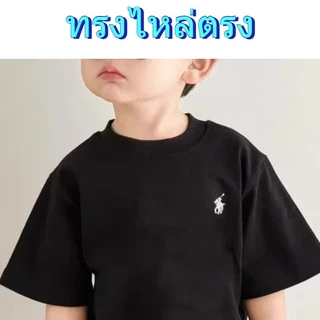 ✨ เสื้อยืดคอกลมสีพื้นสำหรับเด็ก ✨ สไตล์เกาหลี ปักลายสวยงาม เนื้อผ้าอ่อนโยน ระบายอากาศได้ดี เสื้อผ้าลำลองสำหรับเด็ก