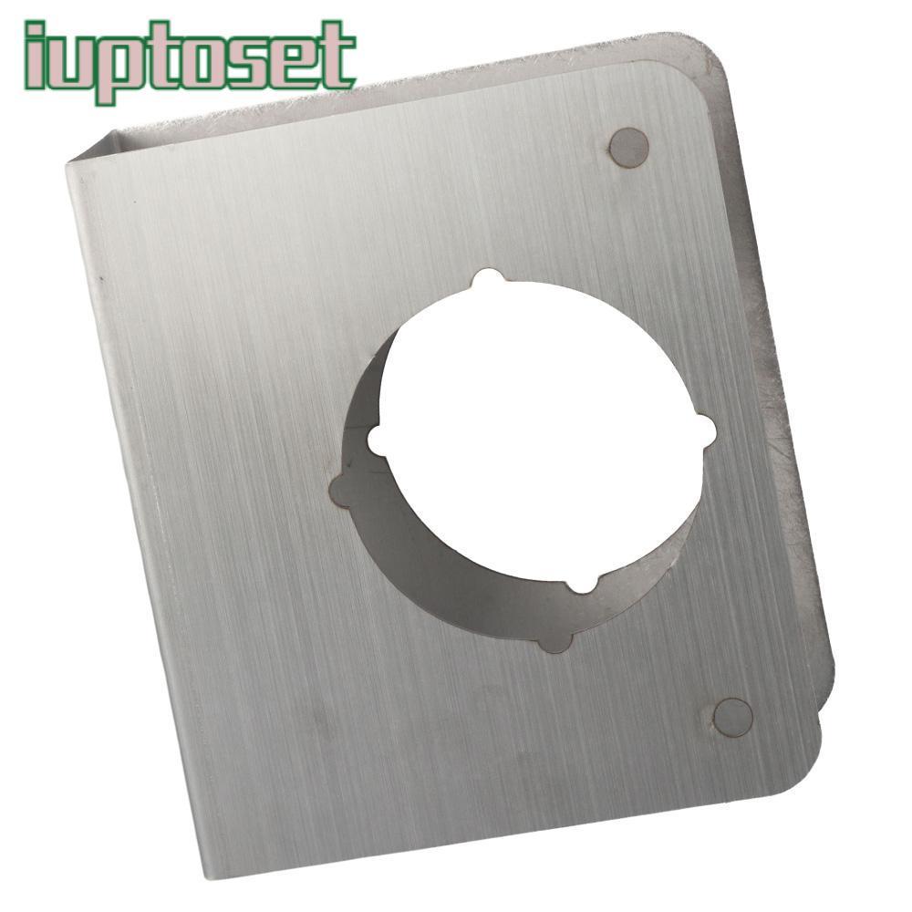 Iuptoset แผ่นล็อคประตู, สแตนเลสเดี่ยว Bore Hole ประตู Reinforce, Universal Silver เสริมบอร์ดประตูบ้าน