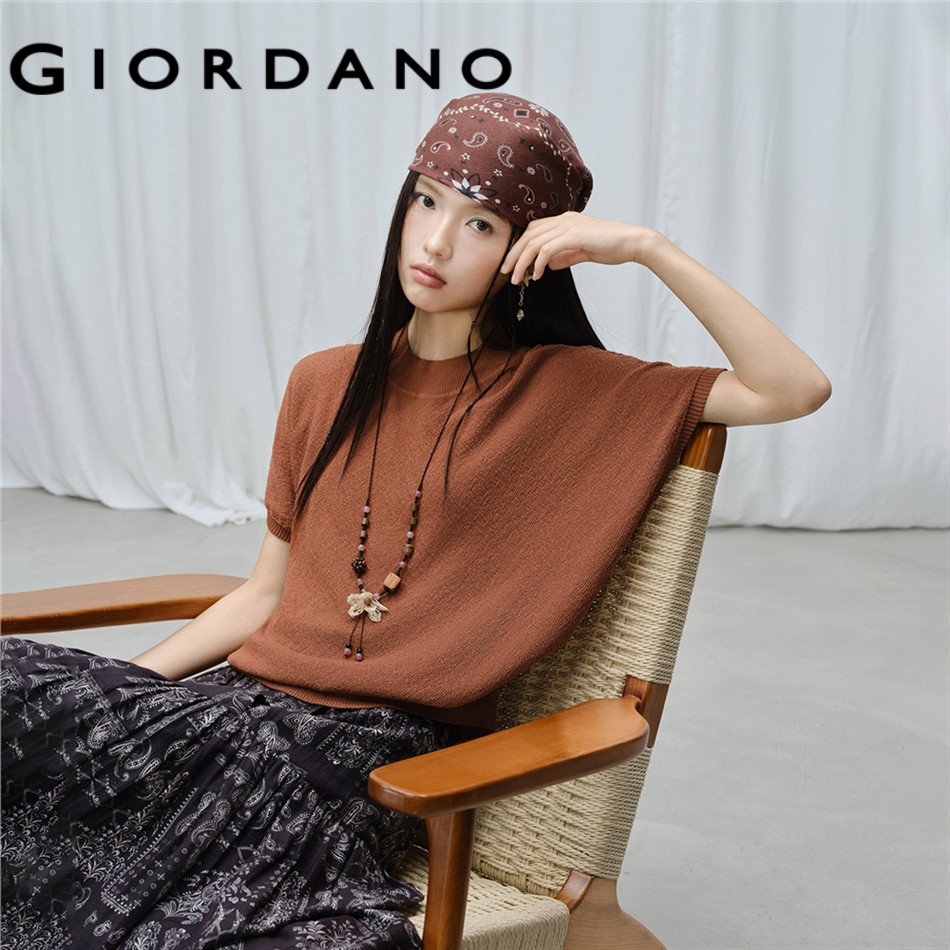 GIORDANO WOMEN Mock neck batwing sleeve knitwear 18356908