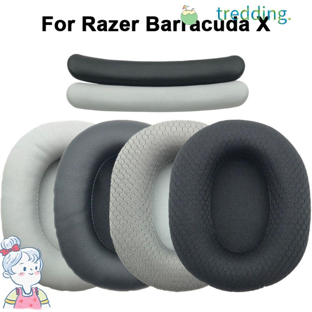 TREDDING491 แผ่นรองหูฟังเปลี่ยน 2 ชิ้น, อุปกรณ์เสริมฟองน้ําโฟม Earmuff ชุดหูฟังสําหรับ Razer Barracuda X