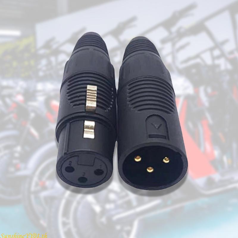 SUN Wearproof 3Pin XLR Connector 3 Pin ชายหญิงแจ็คปลั๊กสําหรับ E-bike สาย XLR อะแดปเตอร์ปลั๊ก