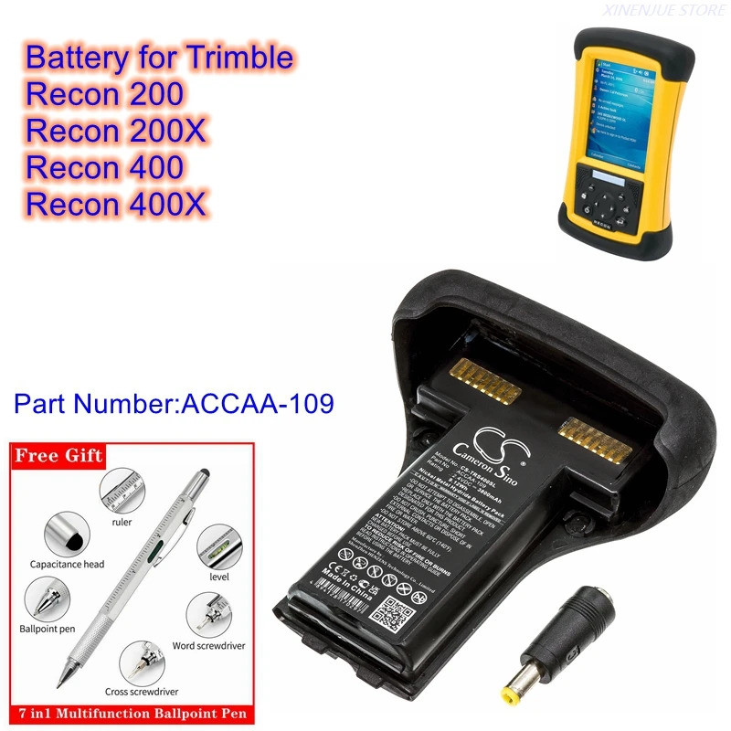 สํารวจ,แบตเตอรี่ทดสอบ ACCAA-109 สําหรับ Trimble Recon 200, Recon 200X, Recon 400, Recon 400X