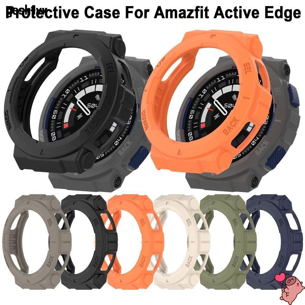 LOLLIPOP Edge Shell, กรอบสมาร์ทวอทช์ป้องกัน, อุปกรณ์เสริม TPU ตัวป้องกันหน้าจอกันชนสําหรับ Amazfit Active Edge