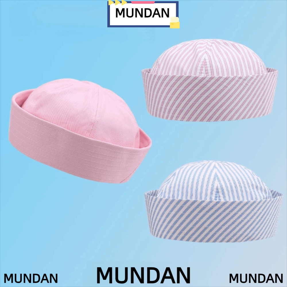 MUNDAN หมวกกะลาสีสำหรับคอสเพลย์และแสดงบนเวที ออกแบบลายทาง น้ำหนักเบาทึบ และระบายอากาศได้ดี