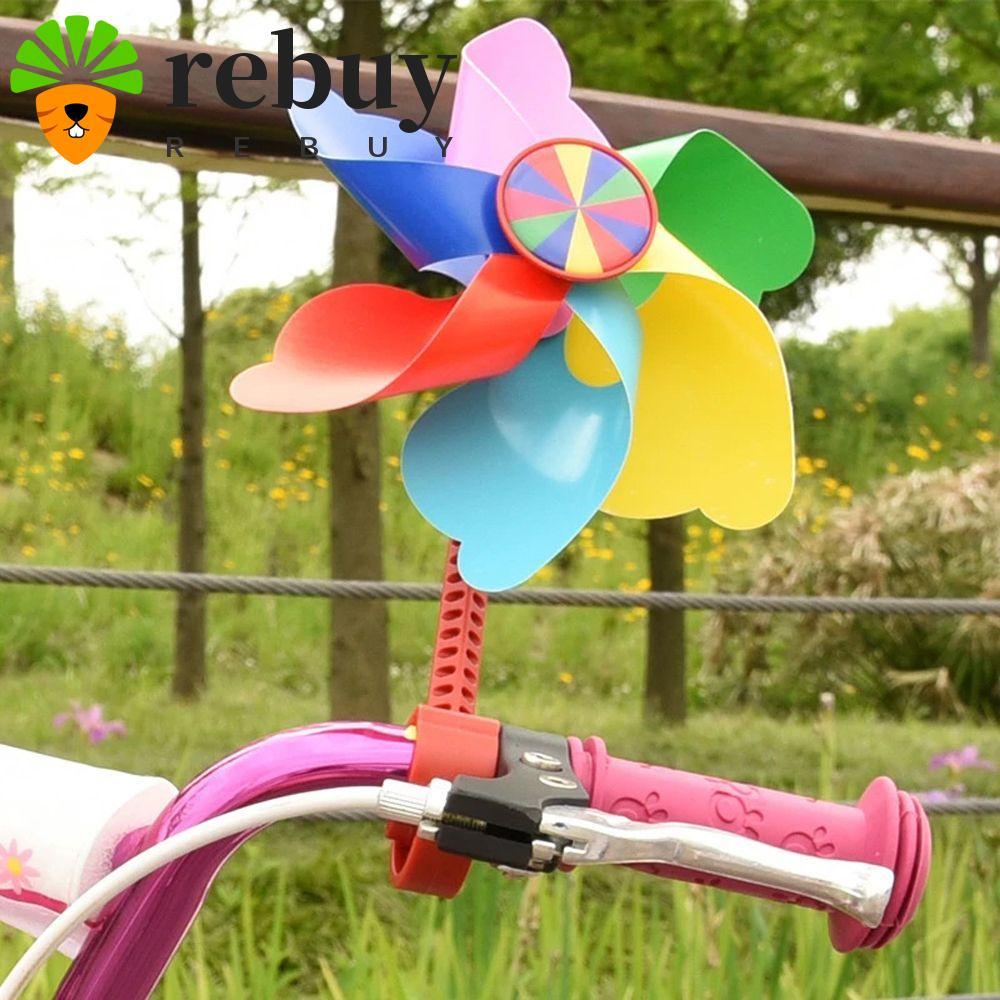 REBUY จักรยาน Windmill ตกแต่งชิ้นส่วนจักรยานอุปกรณ์จักรยานรถสามล้อ Windmill รถเข็นเด็ก Pinwheel สกู๊