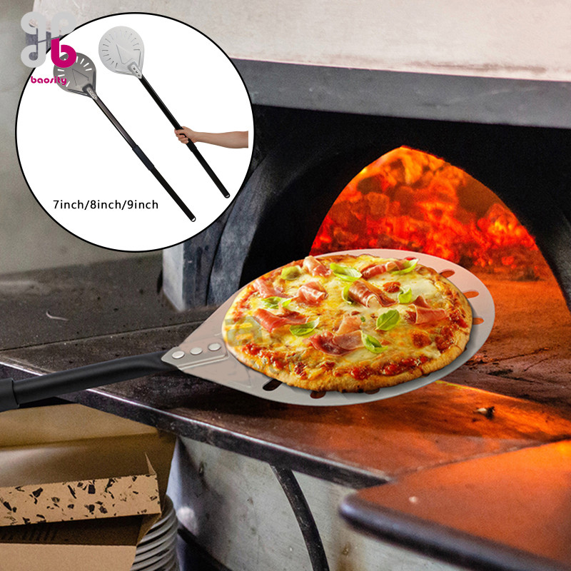 [Baosity] Turning Pizza Peel Anti-Scalding Long Handle Pastry Pizza Shovel สําหรับเตาอบ