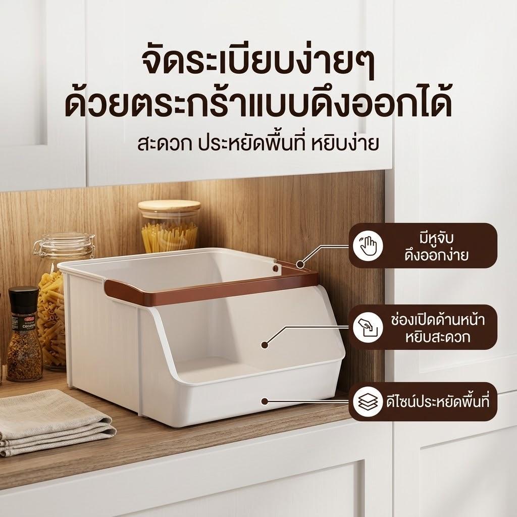 ชั้นวางของตั้งโต๊ะ กล่องเก็บของอเนกประสงค์ เข้าถึงง่าย ใช้พื้นที่แนวตั้งได้อย่างคุ้มค่า สามารถวางซ้อนกันได้หลายชั้น