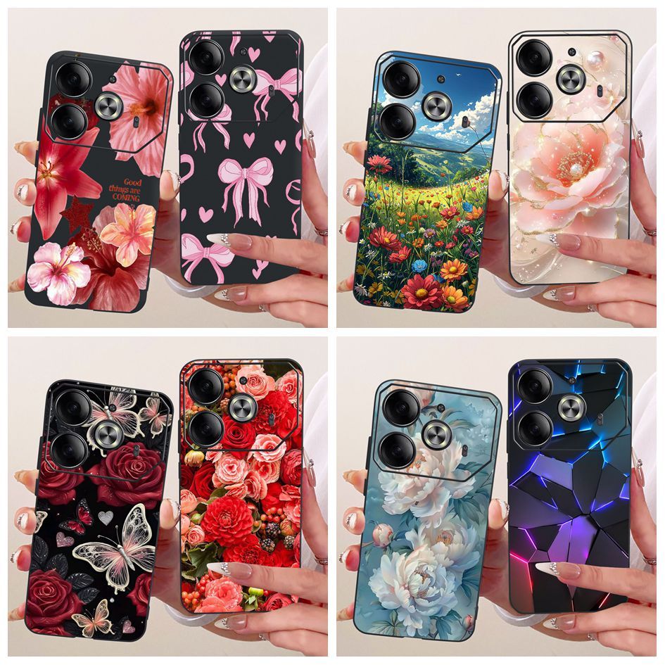 สําหรับ Tecno Pova 6 Pro 5G Li9 เคสโทรศัพท์แฟชั่นผีเสื้อซิลิโคนอ่อนนุ่มกันกระแทกสําหรับ Tecno Pova 6
