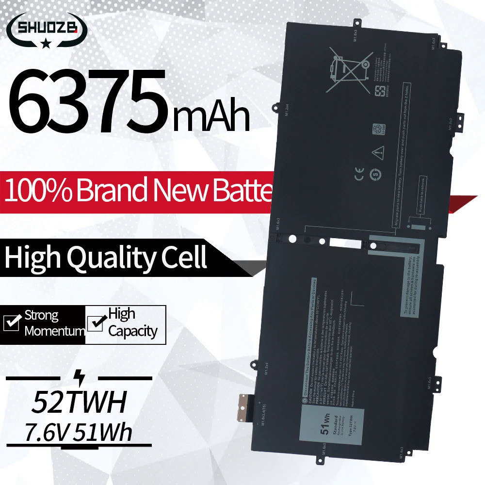 52TWH XX3T7 NN6M8 Laptop Battery For Dell XPS 13 7390 9310 2-in-1 P103G P103G001 P103G002 0FDRT X1W0
