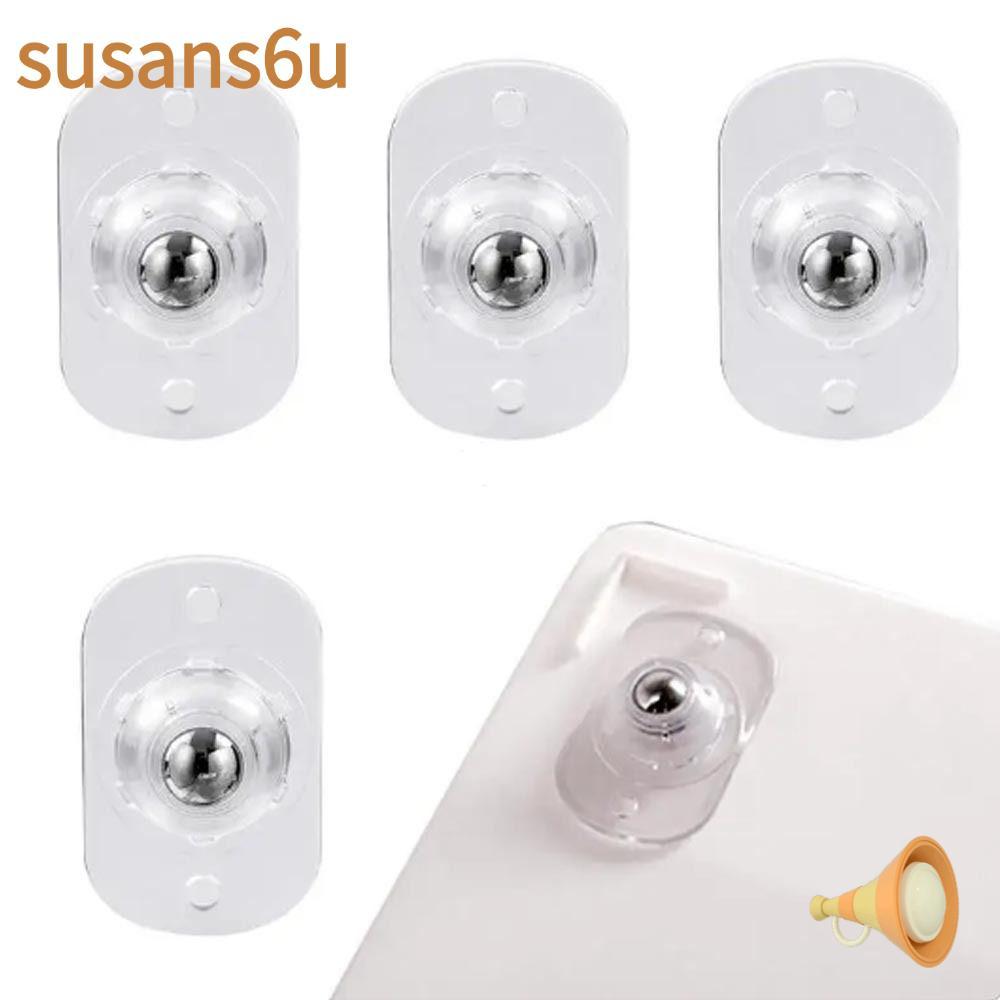 SUSAN ลูกกลิ้งเคลื่อนย้าย 4 ชิ้น ล้ออเนกประสงค์ Stablize Mute Ball 360° หมุนได้ ฐานรอกกาวตนเอง สำหรับเคลื่อนย้ายเฟอร์นิเจอร์ ทนทาน ขนาดเล็ก