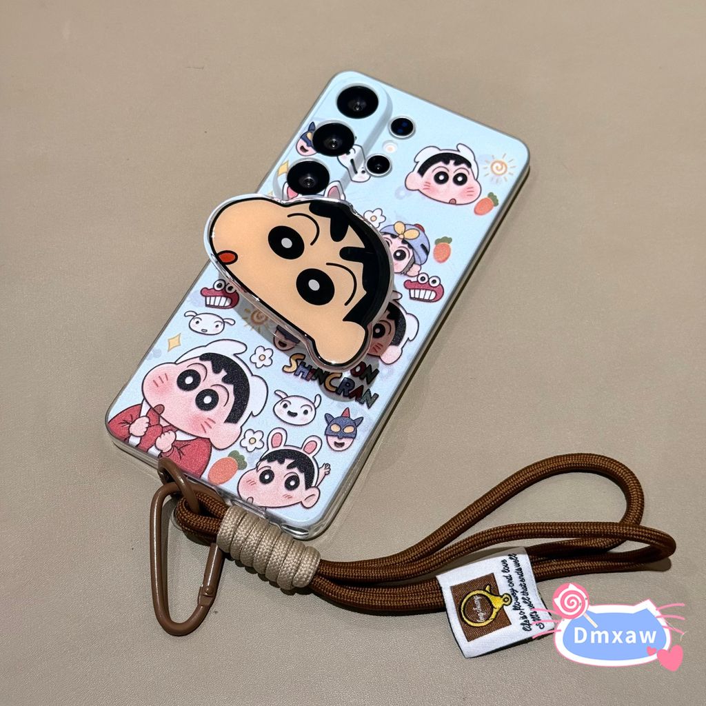 น่ารักเครยอนชินจังยืนเคสโทรศัพท์สําหรับVivo Y04 Y04S Y03 Y02 Y02s Y02A Y02T Y01 T4R T4X T2X T3 Lite 