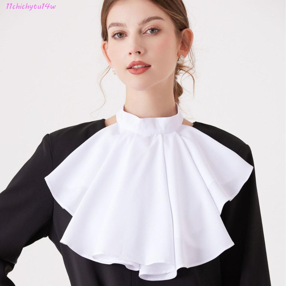 CHICHYTU14W Renaissance Collar, ที่ถอดออกได้ Layered Elizabethan คอ Ruff, Chic Elegant Vintage Victo