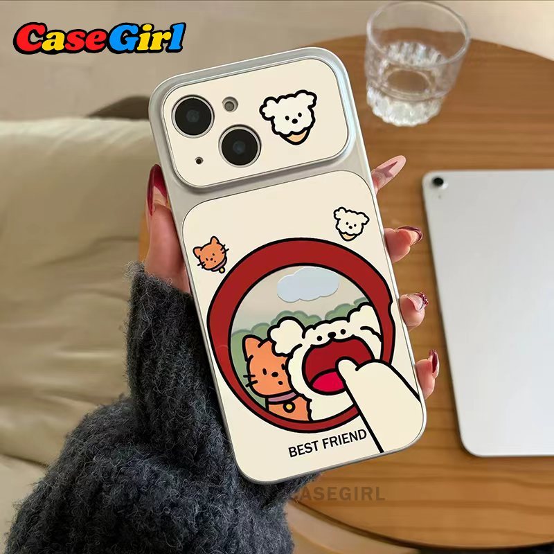 [✅คุ้มค่าที่สุด] เคส iPhone 13 15 14 11 12 16 17promax15 16 17 plus ลายสุนัขและแมวเรียบง่ายสนุกสไตล์คาวาอี้ – โปรปัง
