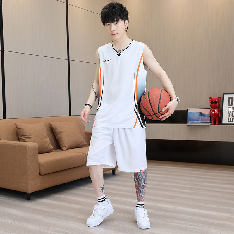 【jrmy009.th】 夏季男士短袖休闲运动套装青少年速干冰丝篮球服青年运动服Summer men's short sleeved casual sports suit for teenager 【