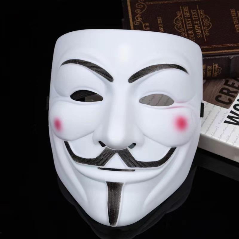 SWM Topeng V Mainan Lawak V สําหรับ Vendetta หน้ากากไม่ระบุชื่อคอสเพลย์สีขาวฮาโลวีนแฮ็กเกอร์สไตล์ตลก