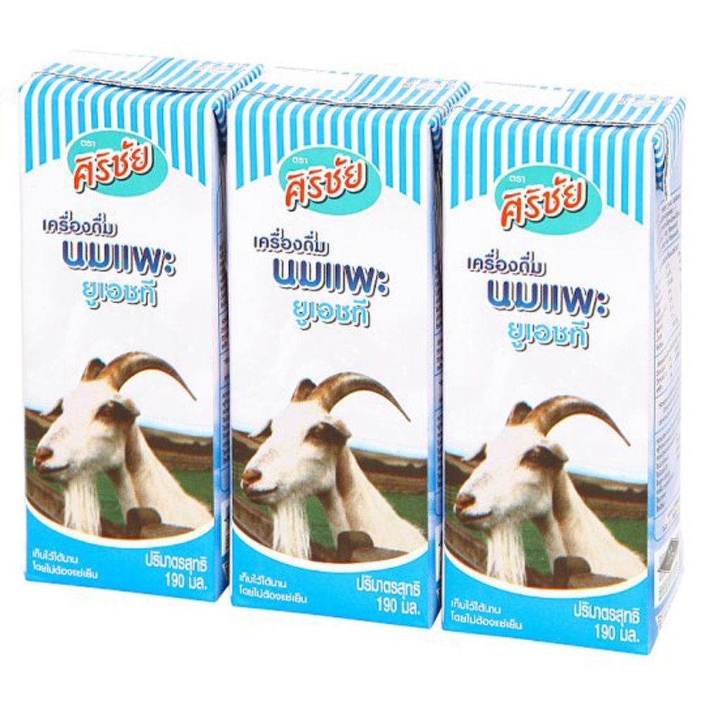 [สินค้าส่งด่วน] ศิริชัยนมแพะนมยูเอชทีรสธรรมชาติ190มลX3 SIRICHAI GOAT MILK UHT NATURAL 190MLX3