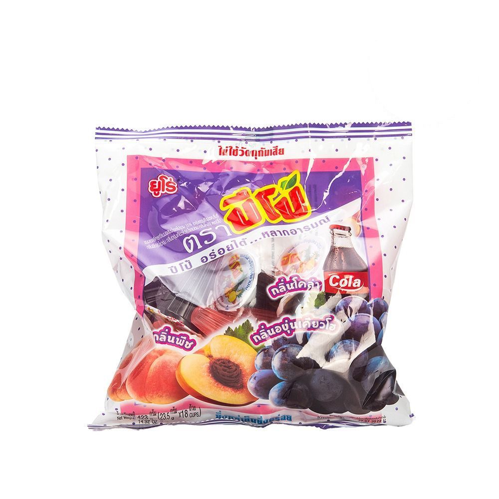 [สินค้าส่งด่วน] ปีโป้เยลลี่พีชองุ่นเคียวโฮโคล่า 423กรัม PIPO JELLY PEACH KYOHO GRAPE COLA 423 G