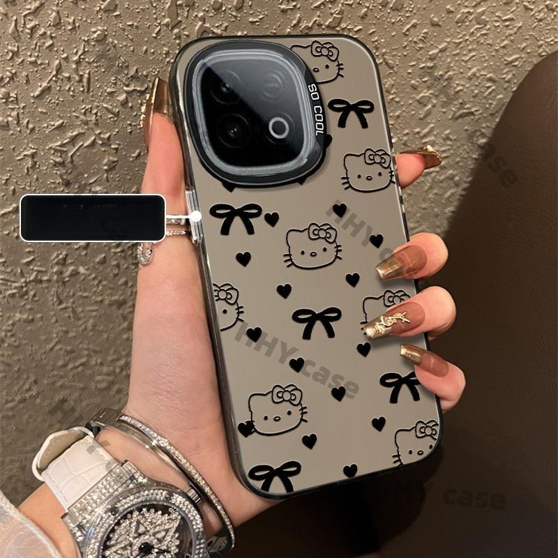 เคส IQOO Z10 Turbo เคส IQOO Z10 Turbo Pro เคส กรณี Hello Kitty Bow Matte Hard Shell กันกระแทก IMD หร