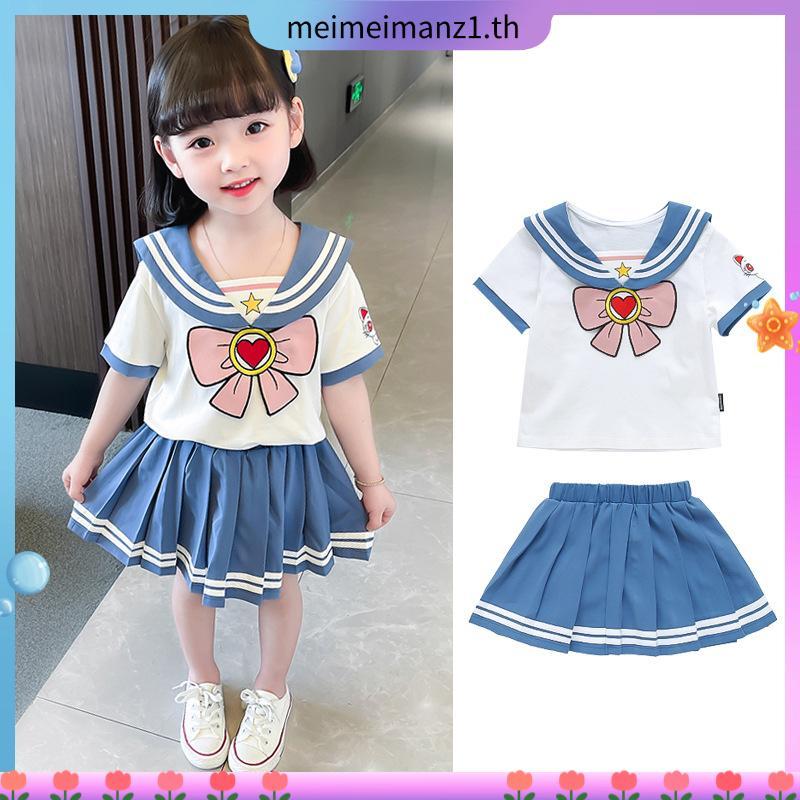 Girls Japanese School Uniform Jk Uniform Set Summer Pleated Skirt Set