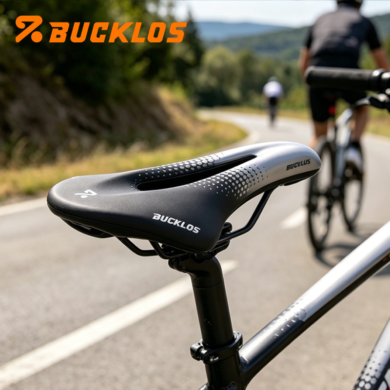 BUCKLOS อานจักรยาน Hollow Breathable สไตล์ MTB ขนาด 24.5x14.5 cm เหมาะสำหรับการปั่นจักรยานเสือภูเขา
