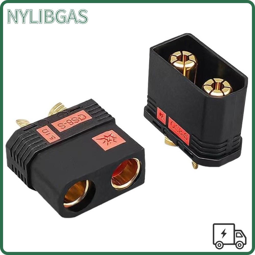 NYLICGAS QS8-S Connector, Gold Plated Anti Spark QS8P-S ปลั๊กแบตเตอรี่, สีดําสูง QS8-S MF ปลั๊กชุดสํ