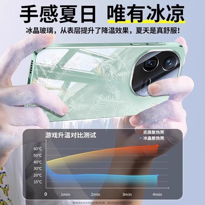 สําหรับ vivo iqoo13 กรณีใหม่คริสตัลน้ําแข็งแก้วปกหลังสําหรับ vivo iqoo 13 12 Pro กันกระแทกกันชน Fund