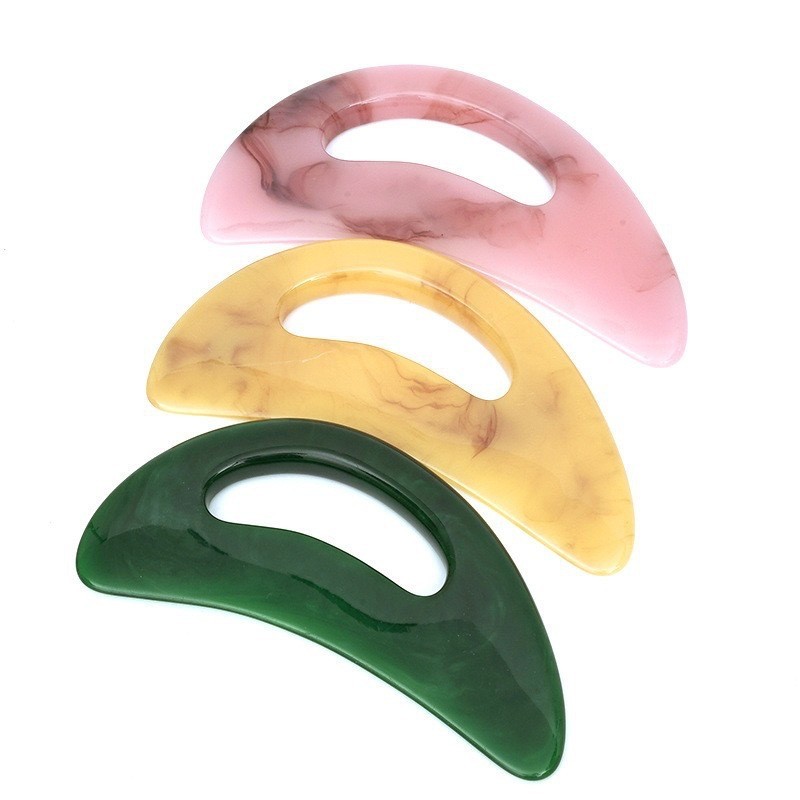 Popular~Full-body meridian massage large-sized scraping board, resin beeswax curved knife-shaped fac