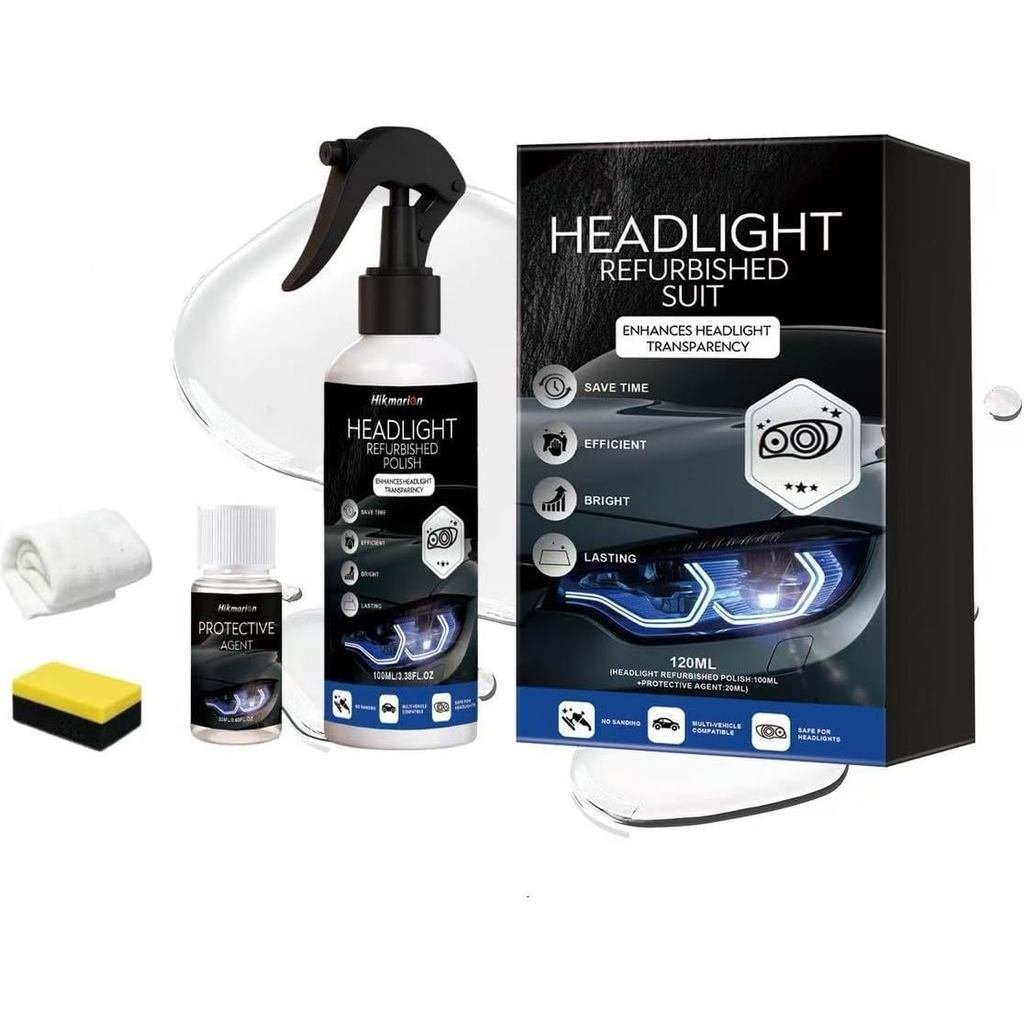 ชุดฟื้นฟูไฟหน้ารถ, 2026 ใหม่ Fast & Easy Car Headlight Cleaner สําหรับ Oxidized, Yellowed ไฟหน้า Ref