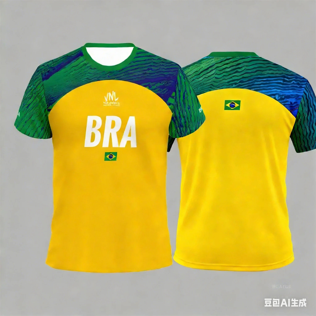 บราซิลทีมชาติวอลเลย์บอล VNL Jersey เสื้อยืดสําหรับผู้ชายผู้หญิง, BRA Flag Sports Fan Top ฤดูร้อนกีฬากลางแจ้งการฝึกอบรมเสื้อผ้า E4PN