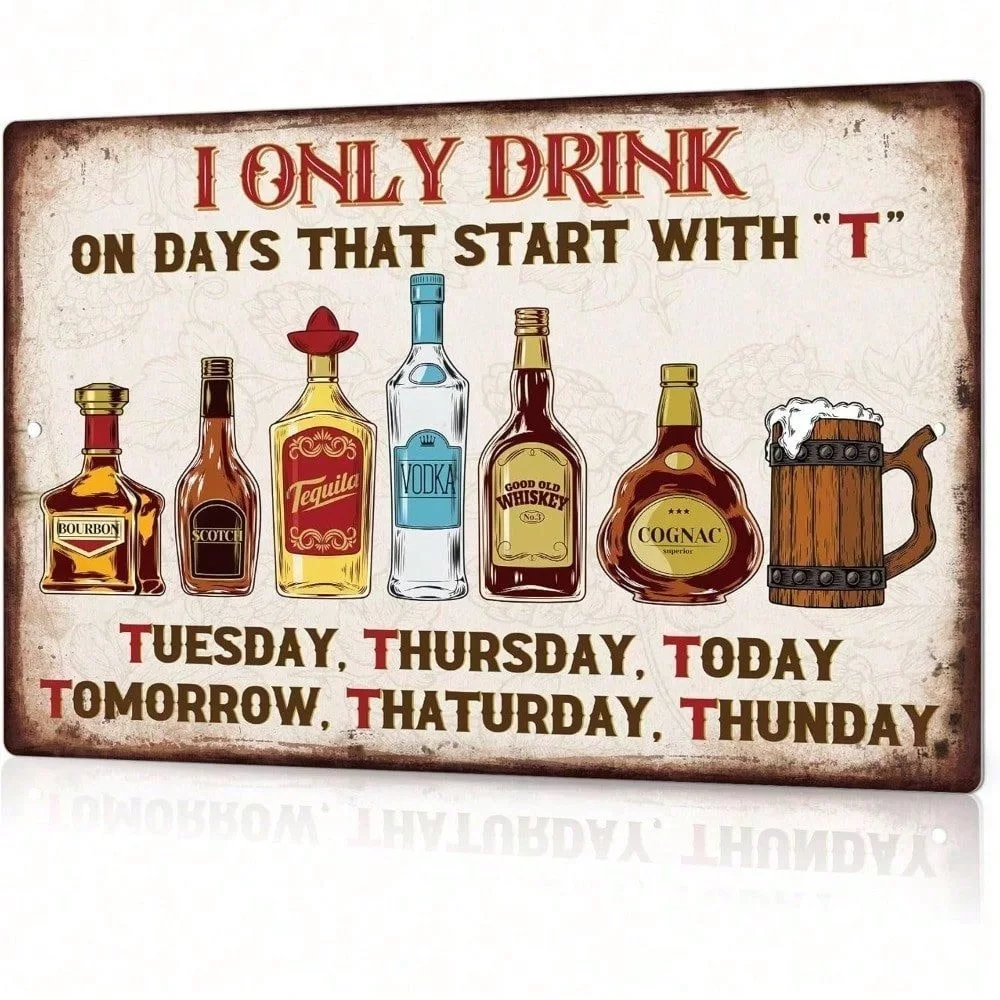 HELLOYOUNG ป้ายดีบุกโลหะตลกสําหรับ Bar Man Cave Wall Decor