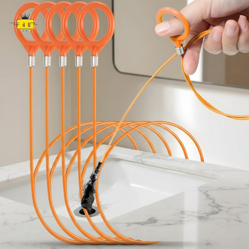 [F&N] Drain Snake Tool: Unclogs Hair & Debris in Sink, Tub & Shower