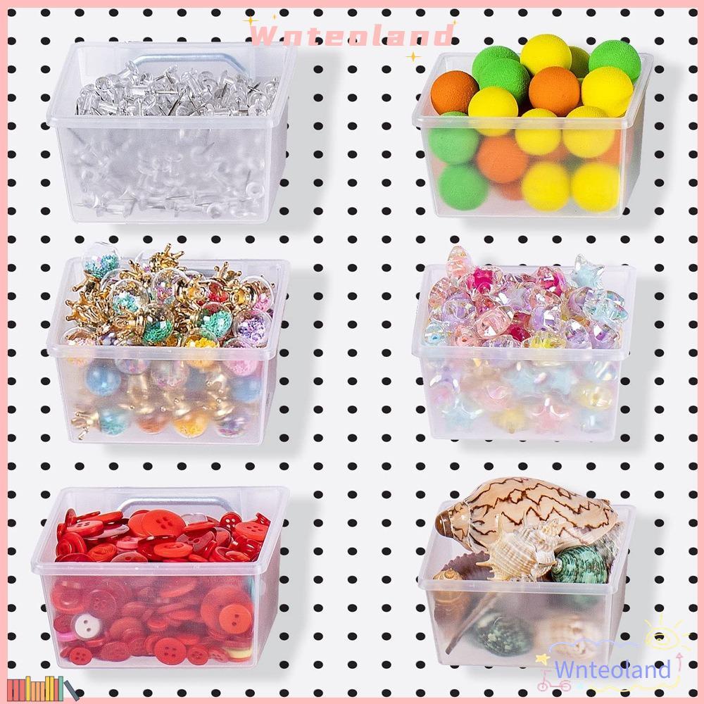 WNTEOLAND ตะขอ Pegboard, ถัง Pegboard PP, อุปกรณ์จัดระเบียบ