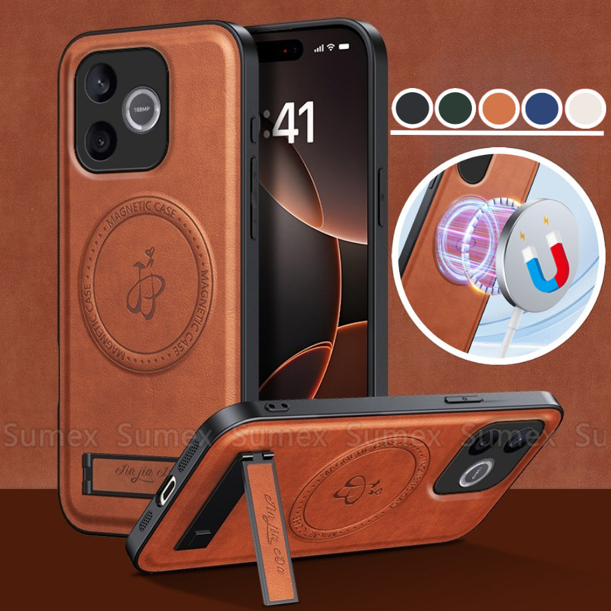 แม่เหล็กชาร์จแหวนหนังสําหรับ Honor 600 Lite 5G Stand Holder Plain Casing Phone Bracket กันกระแทกปกหล