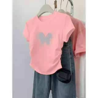 M-4XL มีหลายไซซ์ให้เลือกเสื้อยืดครอป เสื้อผ้าแฟชั่นสวยๆ เสื้อยืดสวยๆผู้หญิง เสื้อครอปเข้ารูป เสื้อสาวอวบ คุณผู้หญิง