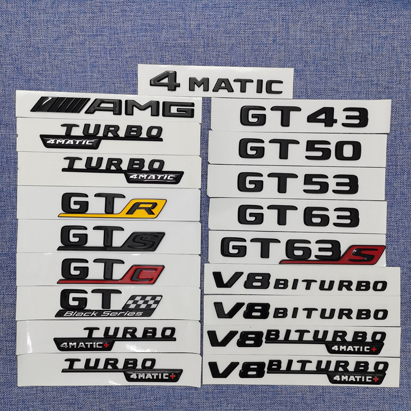 เหมาะสําหรับ Mercedes-Benz GT โลโก้รถดัดแปลง gt63 โลโก้สติกเกอร์ AMG โลโก้รถ 63S ด้านหลัง GTR รถด้าน