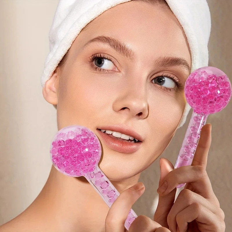 2 ชิ้นกล่อง LCE Globes สําหรับใบหน้า Cooling LCE ลูกสําหรับ Face LCE RollerFacial Massager ตู้แช่แข็