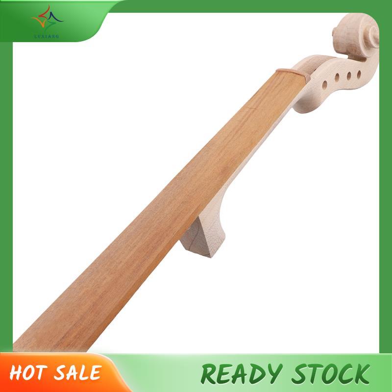 [luxiang.th] เปลวไฟที่ยังไม่เสร็จไวโอลินคอ Headstock Scroll 4/4 Unvarnished DIY ไวโอลินหัว Peg กล่อง