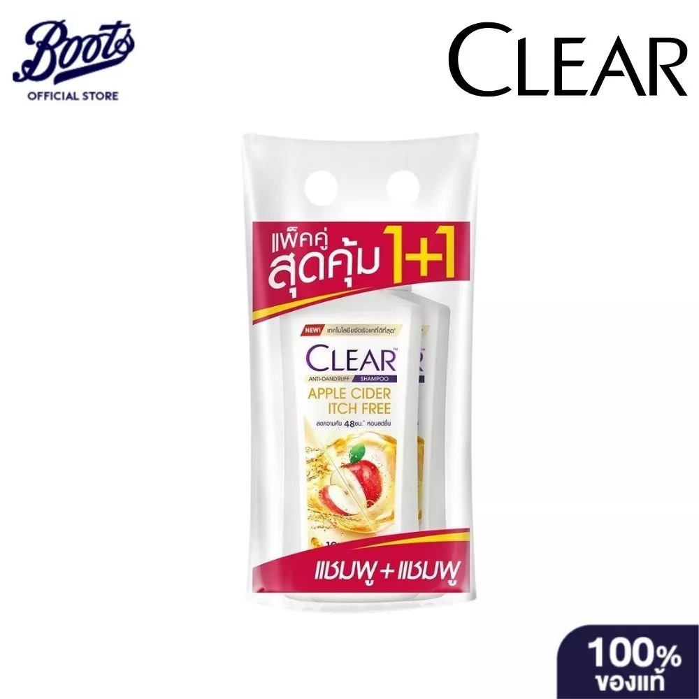 Clear Shampoo+Shampoo Itch Free 2X370 Ml. เคลียร์ 48 ชม. อิทช์ฟรี แชมพูขจัดรังแค 370 มล. แพ็คคู่