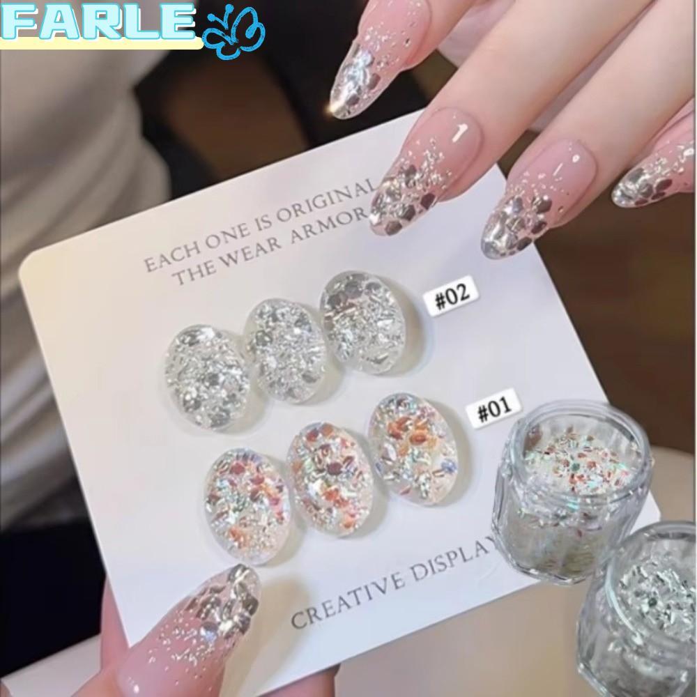 FARL Nail Art Sequins, Blinking Sequins Flash Nail Art, Nail Art DIY Glitter Nail Art Charms