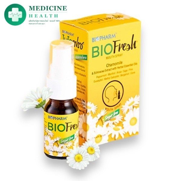 BIOPHARM BIOfresh Mouth Spray 15mL ((สเปรย์พ่นคอ)) สารสกัดสมุนไพรธรรมชาติ 15 ml.