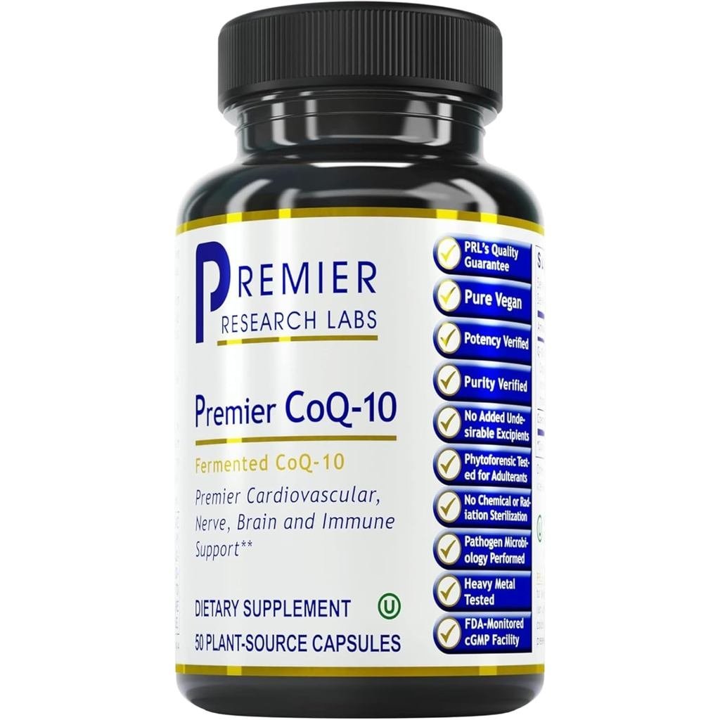 Premier Research Labs CoQ10 - Coenzyme Q10, อาหารเสริม Co Q 10, แคปซูล 100 มก., Ubiquinol Co Enzyme 